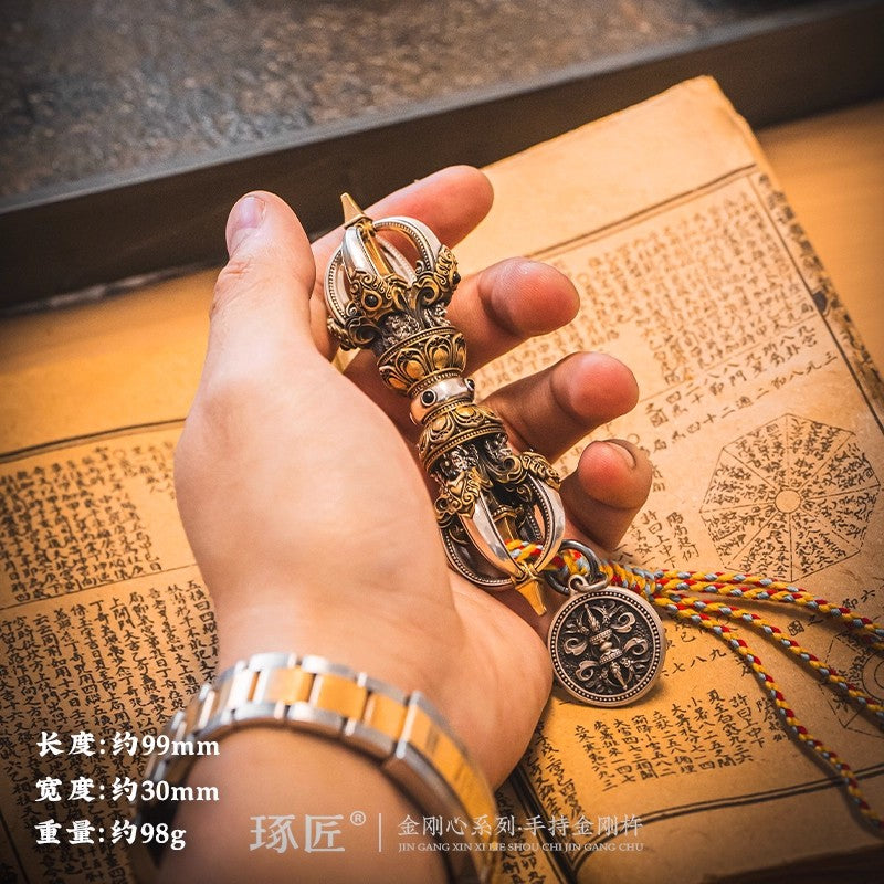 Handcrafted five-pronged Vajra from Tibetan artisan tradition